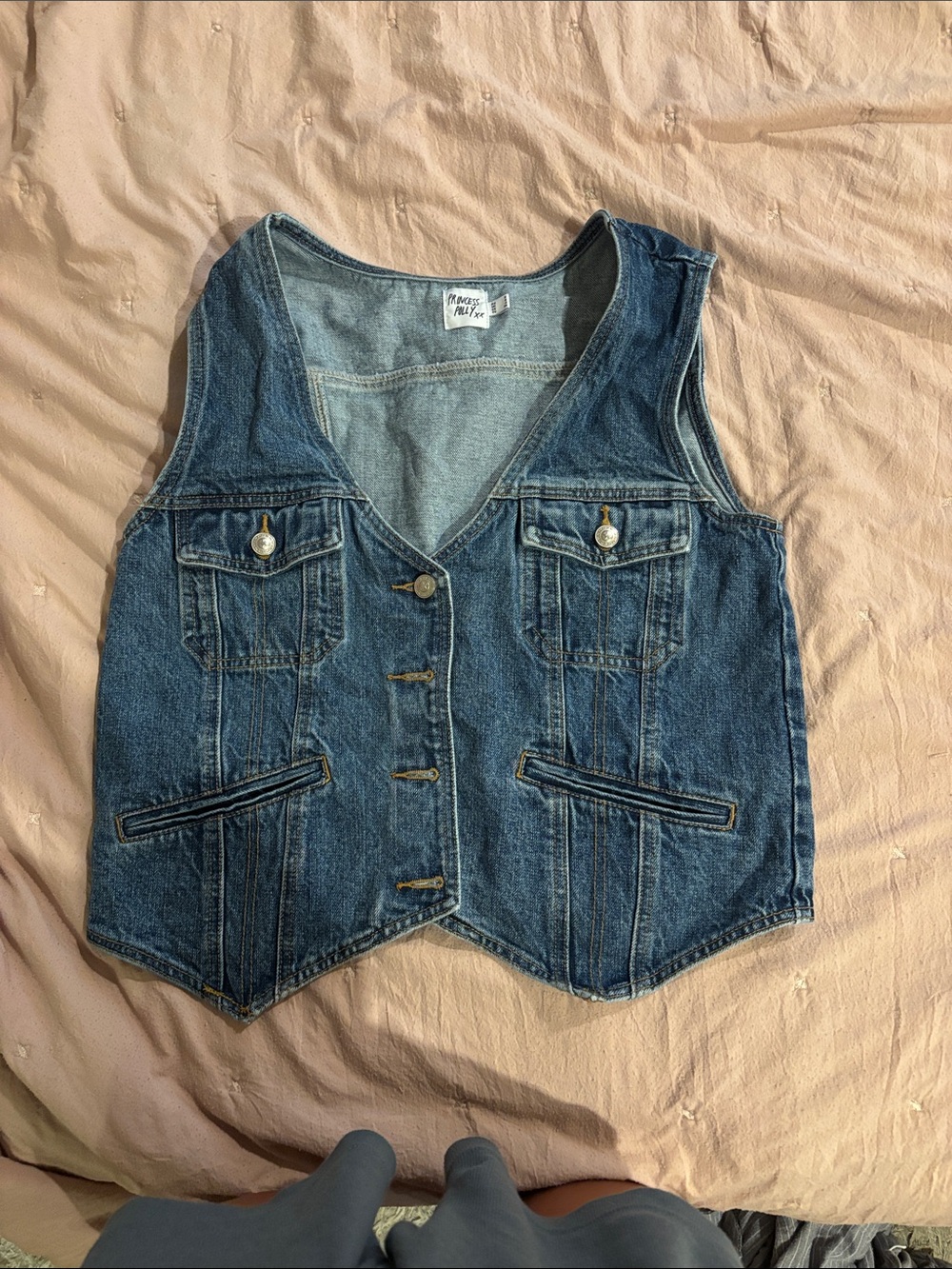 Princess Polly Light Blue Denim Vest
